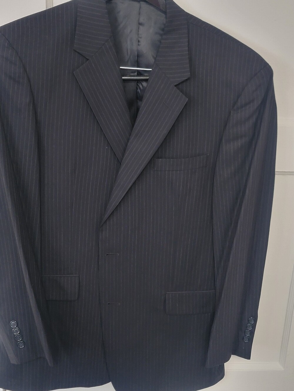 Men's Pinstripe Navy Suit Blazer
